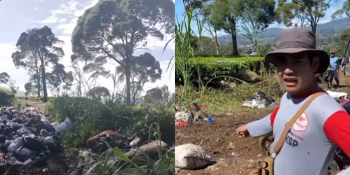 Warga Pangalengan Bandung Geram Akses Jalannya Tertutup Tumpukan Sampah